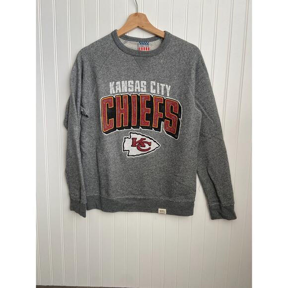 Kansas City Chiefs Sweatshirt Women's SZ S Gray Athleisure Crewneck NFL Athletic - Picture 1 of 5